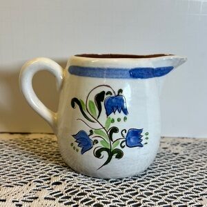 Vintage Stangle Terra Rose Creamer Small Pitcher Blue Tulips Discontinued